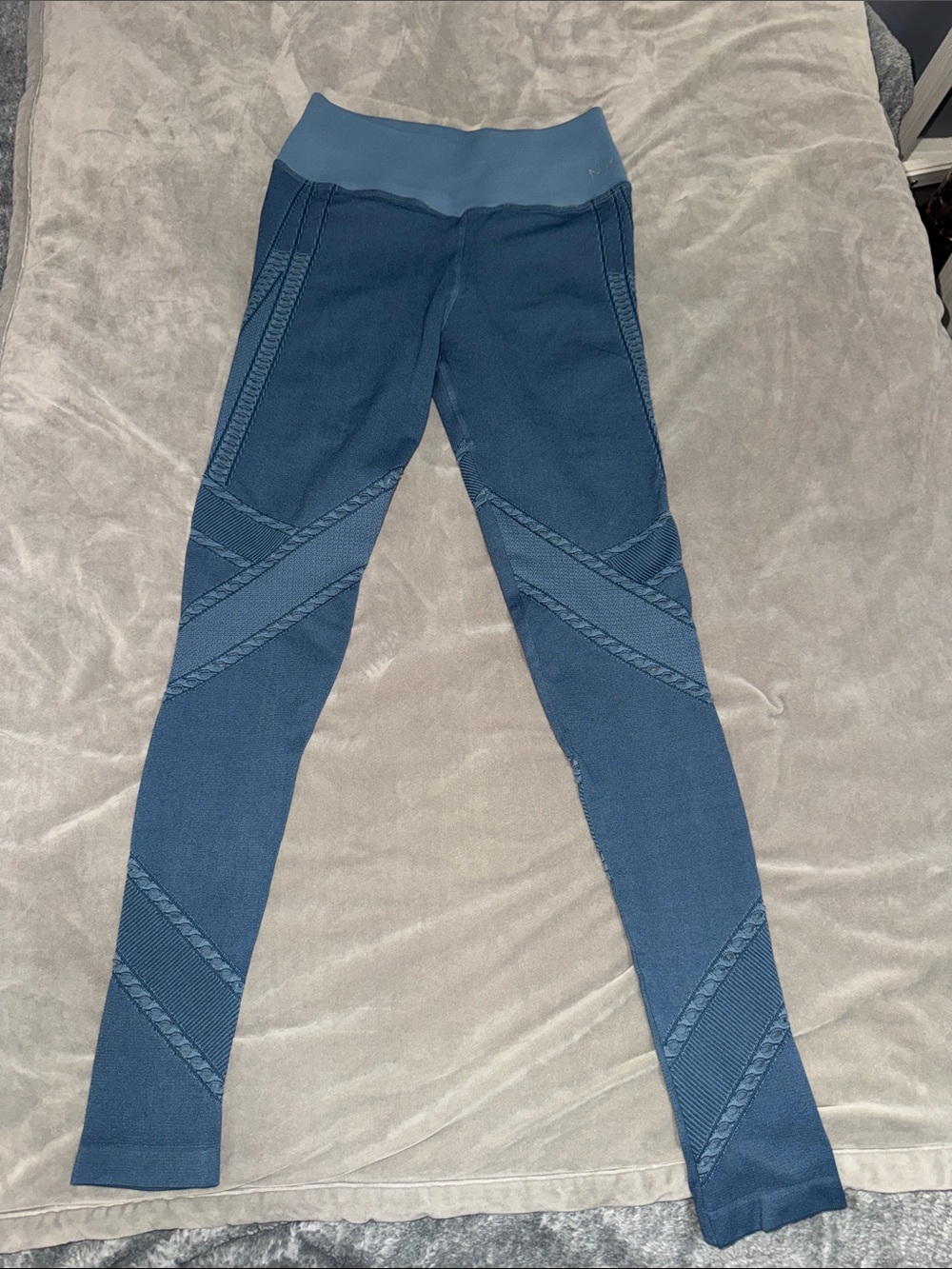 NUX Slate Blue Textured Active Jeggings